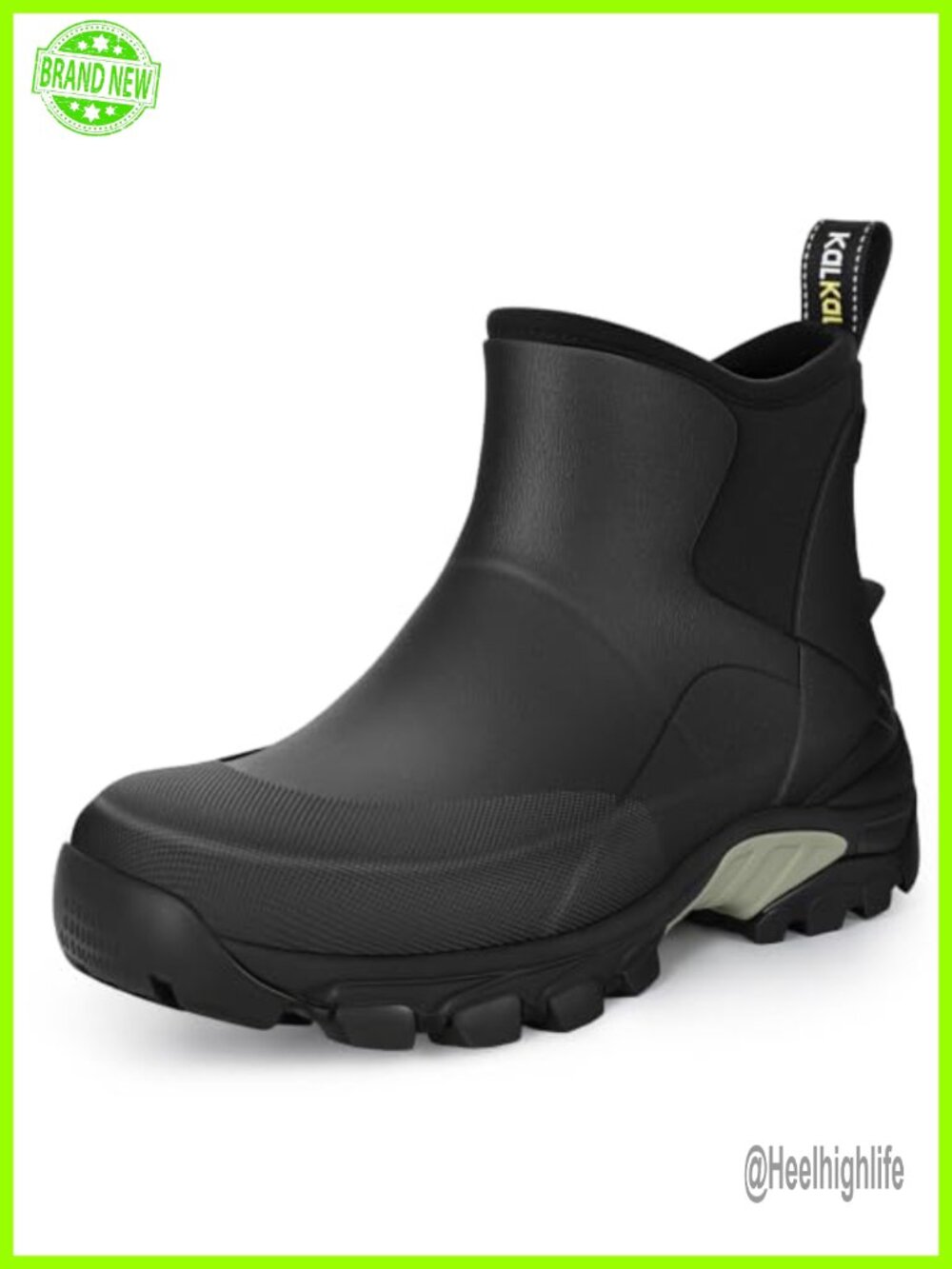 Kalkal Women's Waterproof Rubber Ankle Rain Boots Fishing Deck Garden